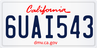 CA license plate 6UAI543