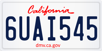 CA license plate 6UAI545