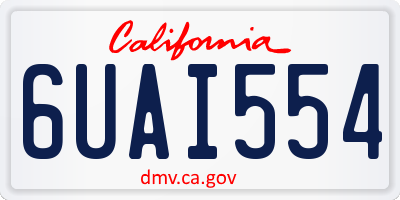CA license plate 6UAI554