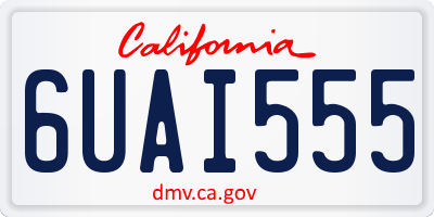 CA license plate 6UAI555