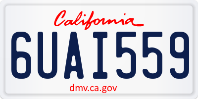 CA license plate 6UAI559
