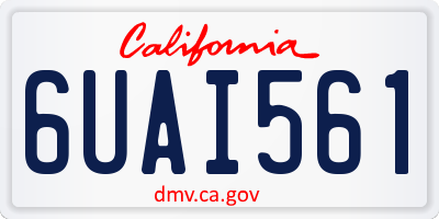 CA license plate 6UAI561