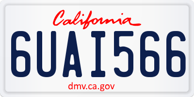 CA license plate 6UAI566
