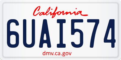 CA license plate 6UAI574