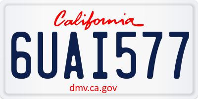 CA license plate 6UAI577