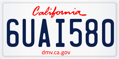 CA license plate 6UAI580