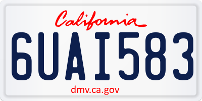 CA license plate 6UAI583