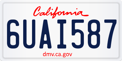 CA license plate 6UAI587