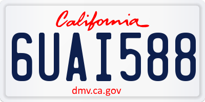 CA license plate 6UAI588