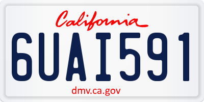 CA license plate 6UAI591