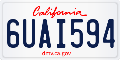 CA license plate 6UAI594