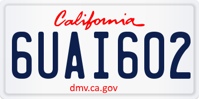 CA license plate 6UAI602