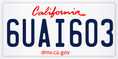 CA license plate 6UAI603