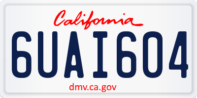 CA license plate 6UAI604