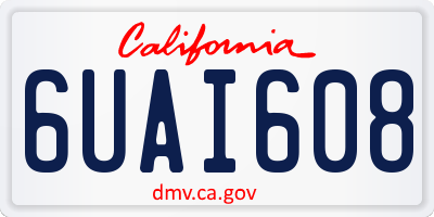 CA license plate 6UAI608