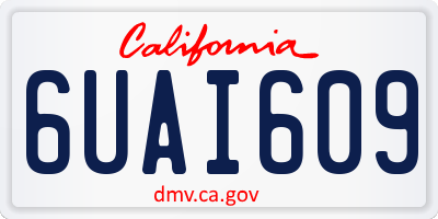 CA license plate 6UAI609