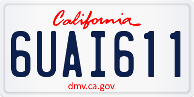 CA license plate 6UAI611