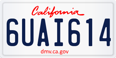 CA license plate 6UAI614