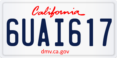 CA license plate 6UAI617