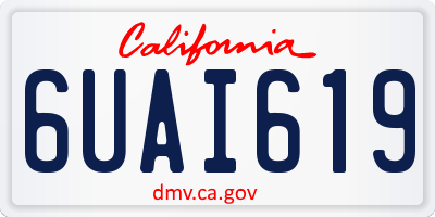 CA license plate 6UAI619