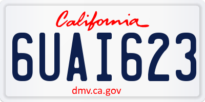CA license plate 6UAI623