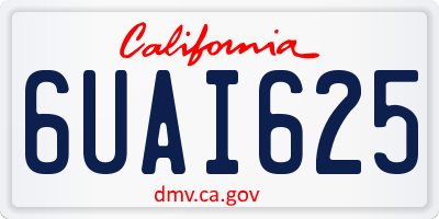 CA license plate 6UAI625