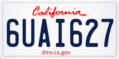 CA license plate 6UAI627
