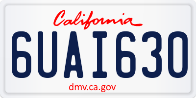 CA license plate 6UAI630
