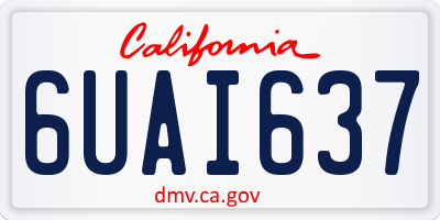 CA license plate 6UAI637