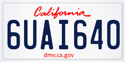 CA license plate 6UAI640