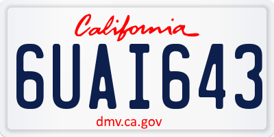 CA license plate 6UAI643