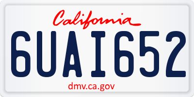 CA license plate 6UAI652