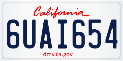 CA license plate 6UAI654