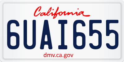 CA license plate 6UAI655
