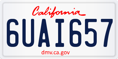 CA license plate 6UAI657