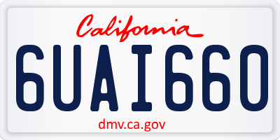 CA license plate 6UAI660