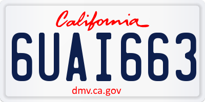 CA license plate 6UAI663