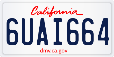 CA license plate 6UAI664