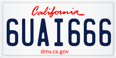 CA license plate 6UAI666