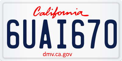 CA license plate 6UAI670