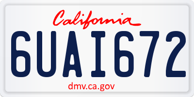 CA license plate 6UAI672