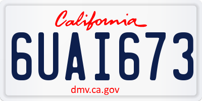 CA license plate 6UAI673
