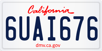 CA license plate 6UAI676