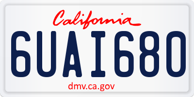 CA license plate 6UAI680