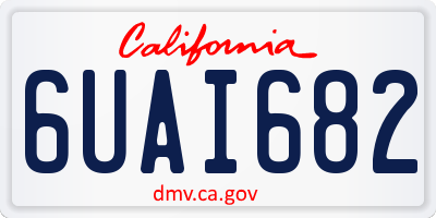 CA license plate 6UAI682