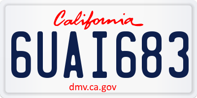 CA license plate 6UAI683