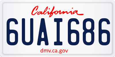 CA license plate 6UAI686