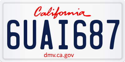 CA license plate 6UAI687