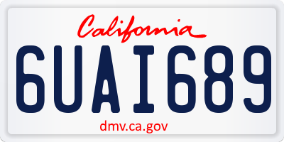 CA license plate 6UAI689