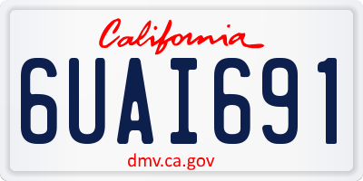 CA license plate 6UAI691